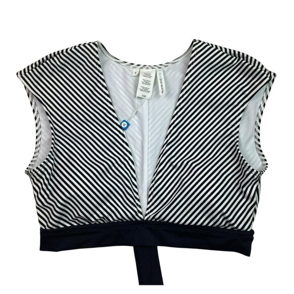 Bleu Rod Beattie Womens Striped Swim Top Size 6 Black & White - Picture 1 of 6